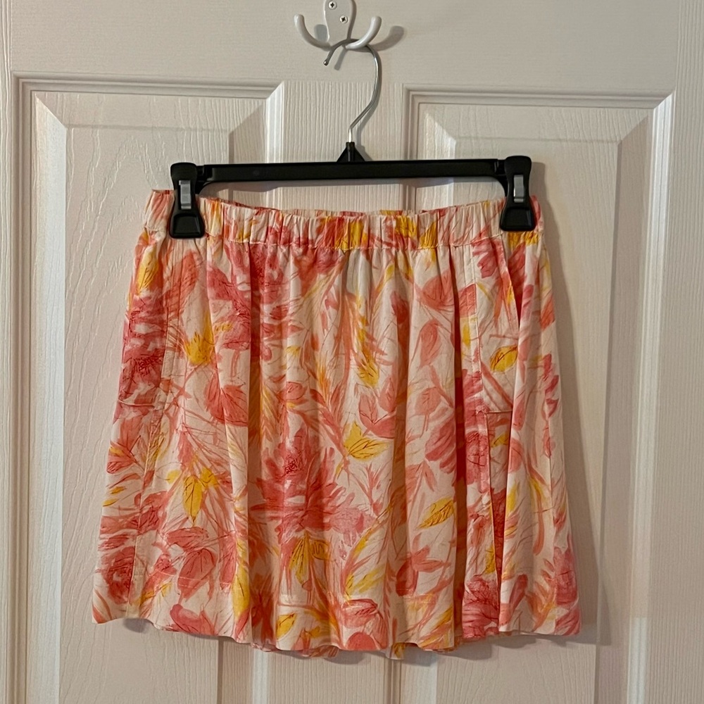 Wet Seal Floral/Leaves Print Mini Skirt XS